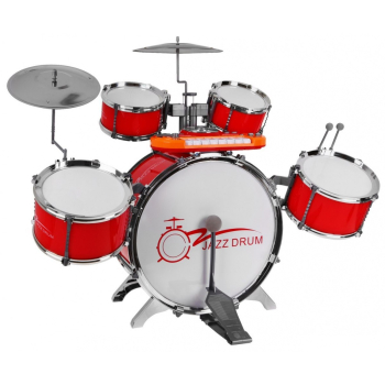 Zestaw muzyczny Perkusja + Keyboard + Mikrofon dla dzieci 3+ czerwony Dźwięki Światła